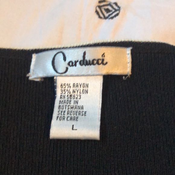 Carducci vintage sweater, black with white accents L - Picture 3 of 5